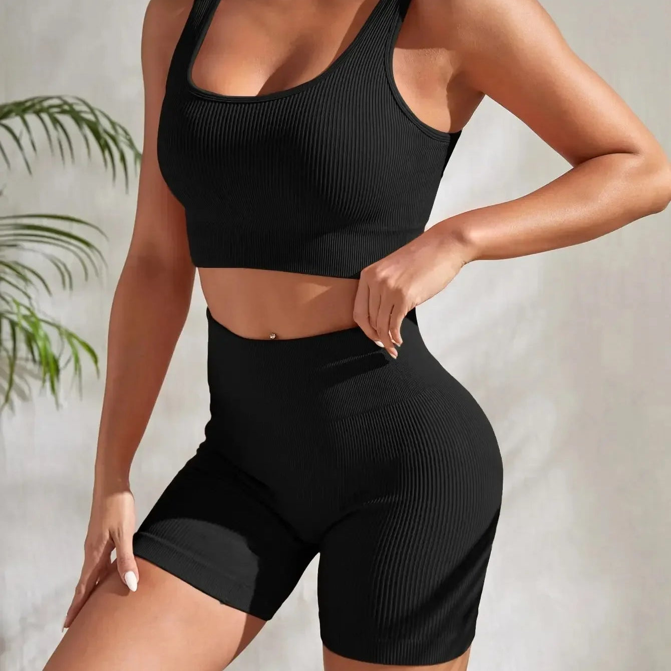 Women's Seamless Ribbed Workout Set