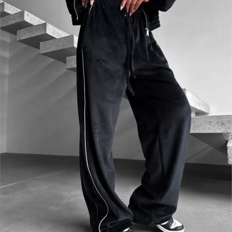 Women's Velvet Two-Piece Athleisure Set