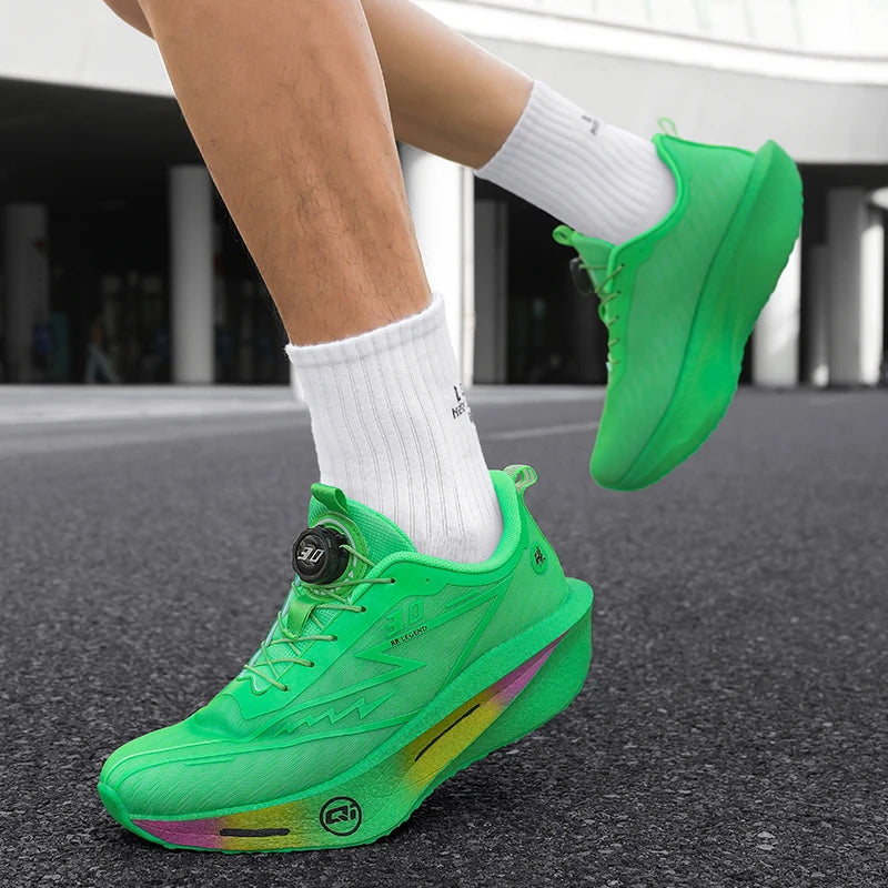 Running Shoes Carbon Plate Road Racing Green