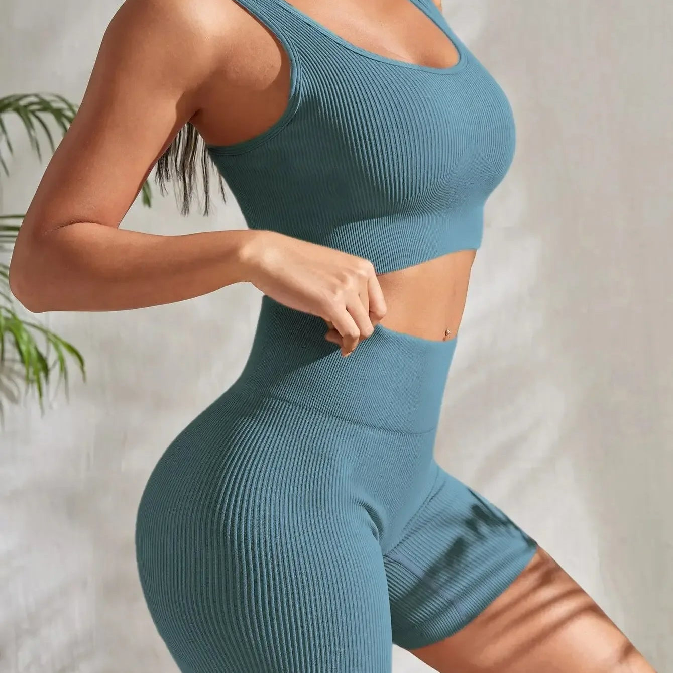 Women's Seamless Ribbed Workout Set