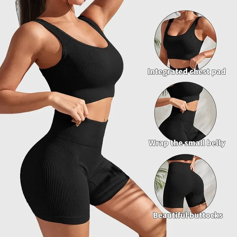 Women's Seamless Ribbed Workout Set