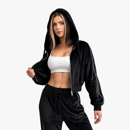 Women's Velvet Two-Piece Athleisure Set
