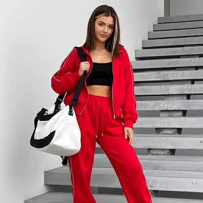 Women's Velvet Two-Piece Athleisure Set