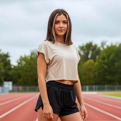 Women's Loose-Fit Cropped Sports Top