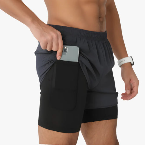 Men's 2-in-1 Quick-Dry Running Shorts
