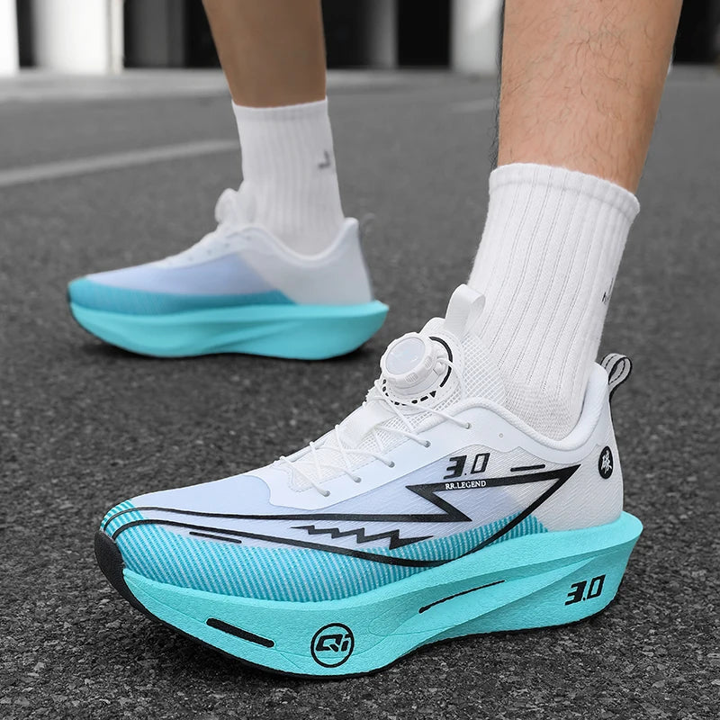 Running Shoes Carbon Plate Road Racing White Blue