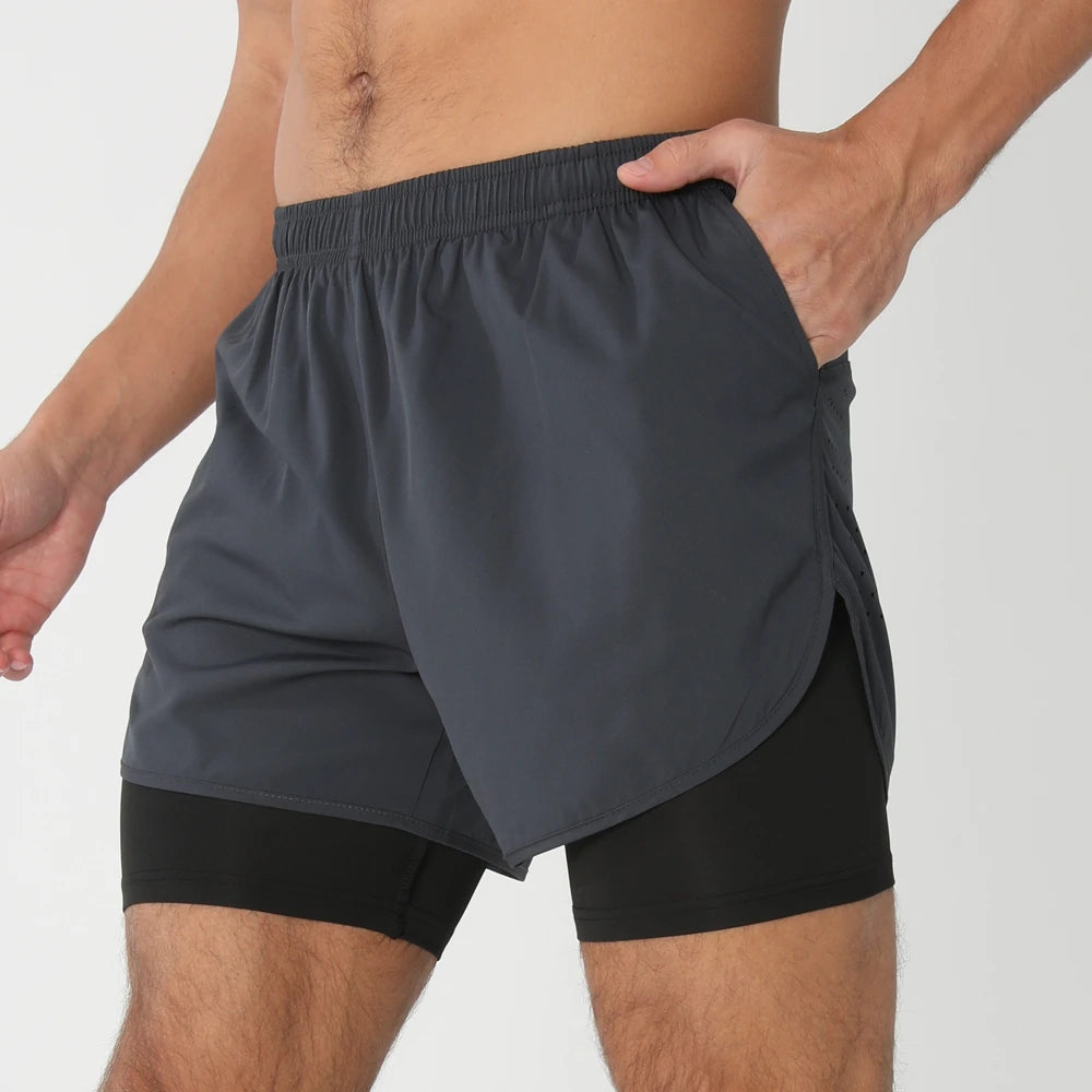 Men's 2-in-1 Quick-Dry Running Shorts
