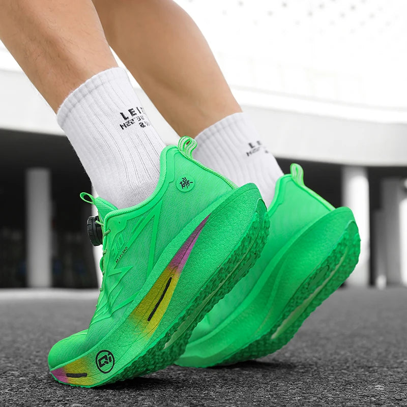 Men's Carbon Plate Running Shoes Sneakers Road Racing Shock-Absorbing Marathon Racing Athletics Training Sports Shoes for Women