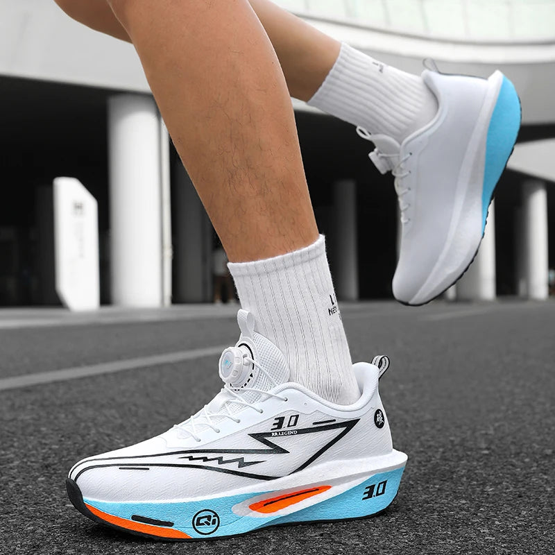 Men's Carbon Plate Running Shoes Sneakers Road Racing Shock-Absorbing Marathon Racing Athletics Training Sports Shoes for Women
