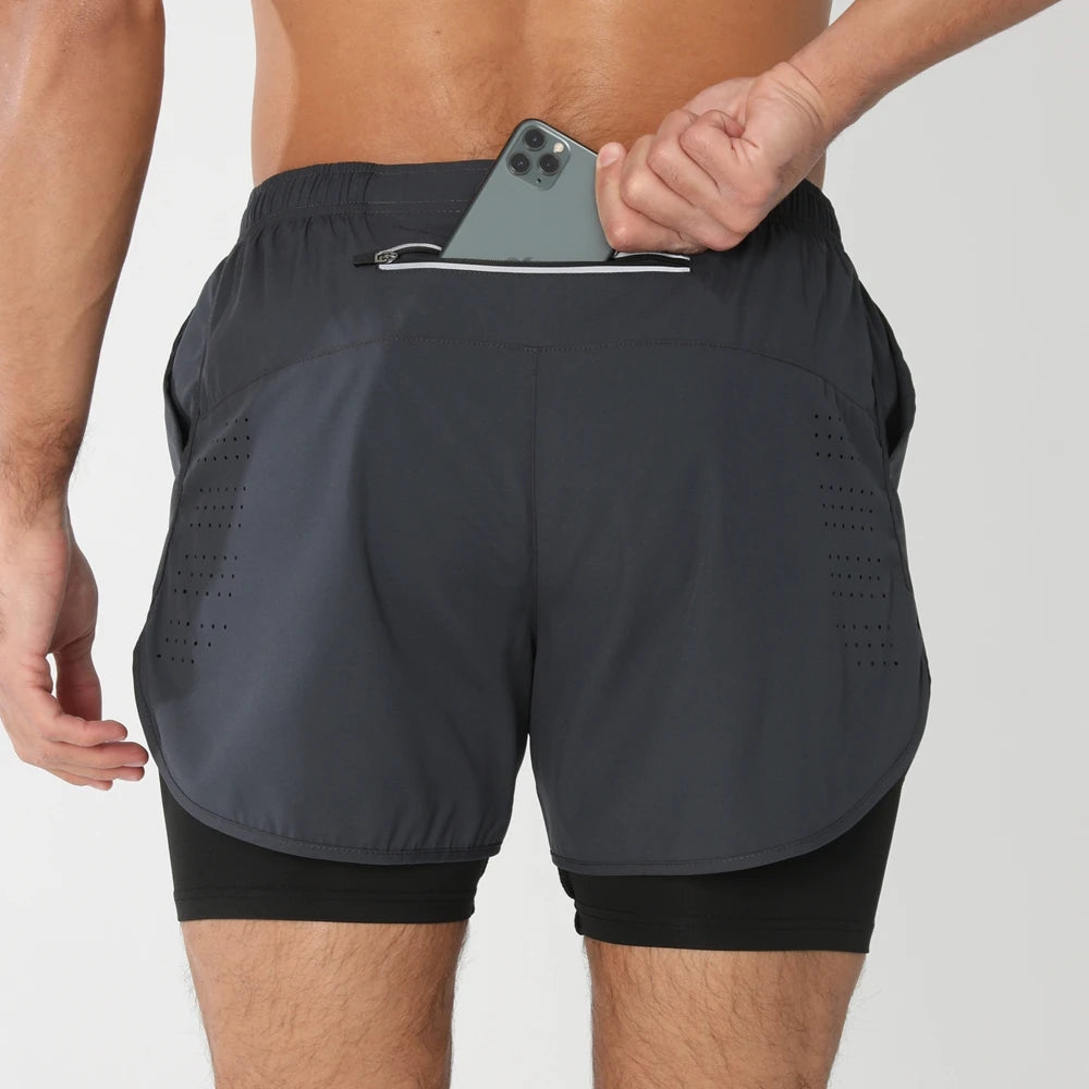 Men's 2-in-1 Quick-Dry Running Shorts