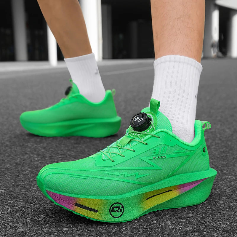 Men's Carbon Plate Running Shoes Sneakers Road Racing Shock-Absorbing Marathon Racing Athletics Training Sports Shoes for Women