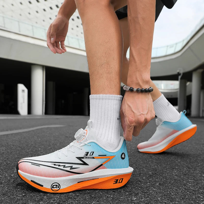 Men's Carbon Plate Running Shoes Sneakers Road Racing Shock-Absorbing Marathon Racing Athletics Training Sports Shoes for Women