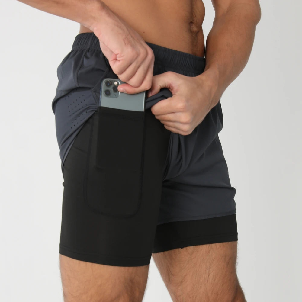 Men's 2-in-1 Quick-Dry Running Shorts