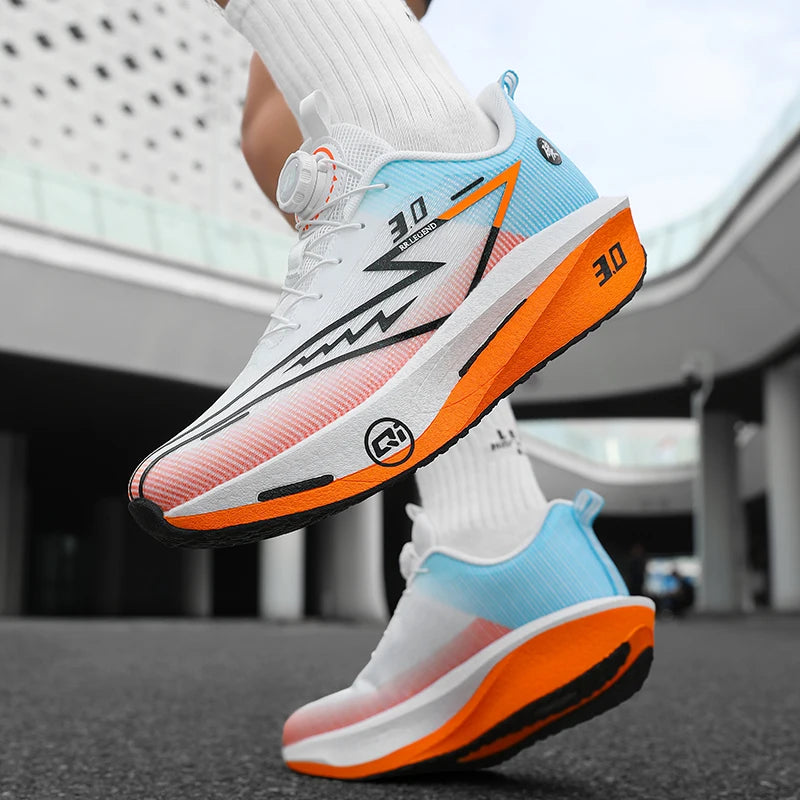 Men's Carbon Plate Running Shoes Sneakers Road Racing Shock-Absorbing Marathon Racing Athletics Training Sports Shoes for Women
