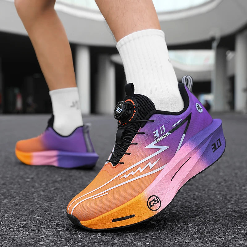 Men's Carbon Plate Running Shoes Sneakers Road Racing Shock-Absorbing Marathon Racing Athletics Training Sports Shoes for Women