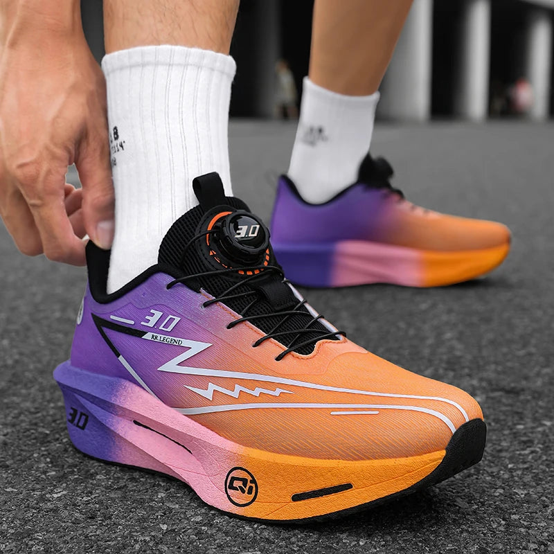 Men's Carbon Plate Running Shoes Sneakers Road Racing Shock-Absorbing Marathon Racing Athletics Training Sports Shoes for Women