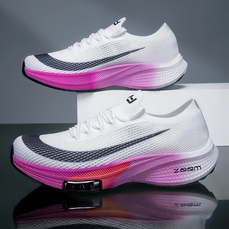 Running Shoes Lightweight Breathable White Purple