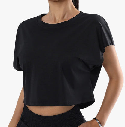 Women's Loose-Fit Cropped Sports Top