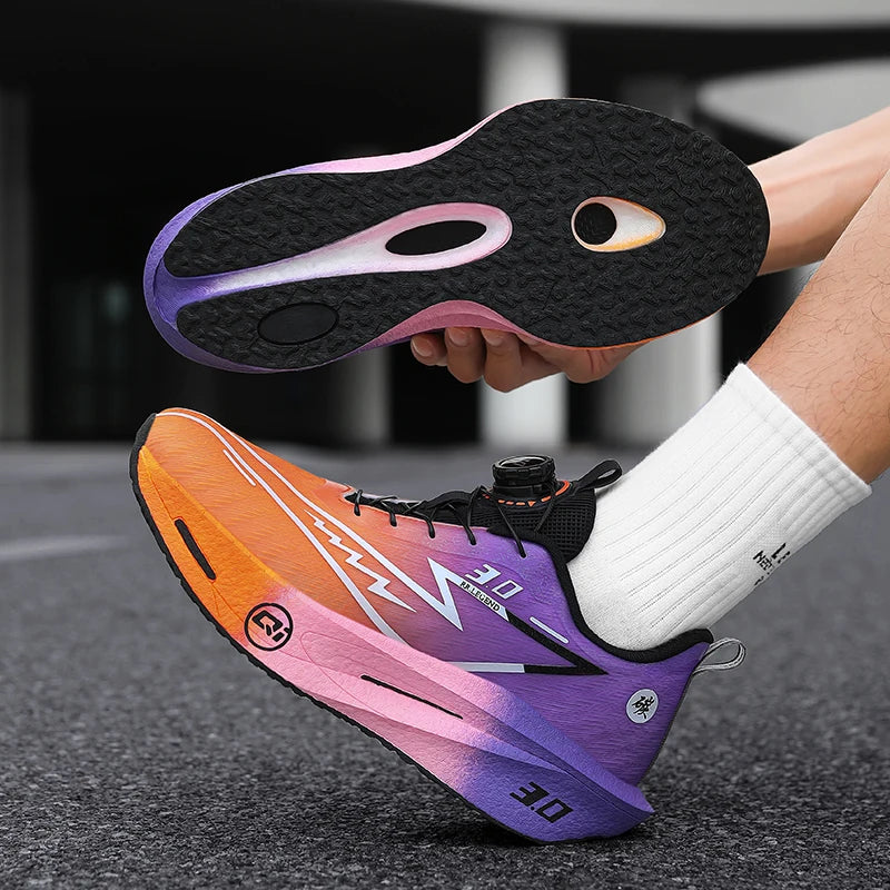 Men's Carbon Plate Running Shoes Sneakers Road Racing Shock-Absorbing Marathon Racing Athletics Training Sports Shoes for Women